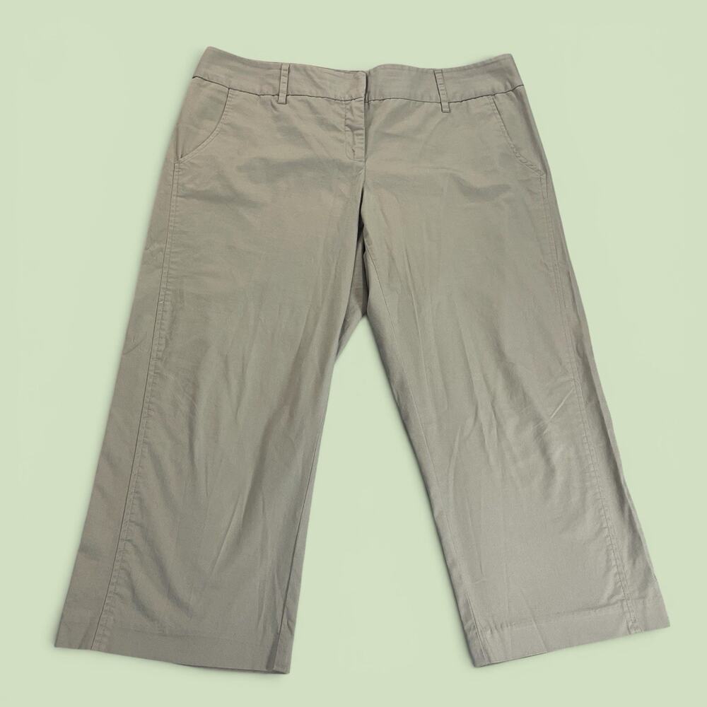 Daisy Fuentes Capri Pants Women's Size 14 Khaki Beige Comfort Stretch